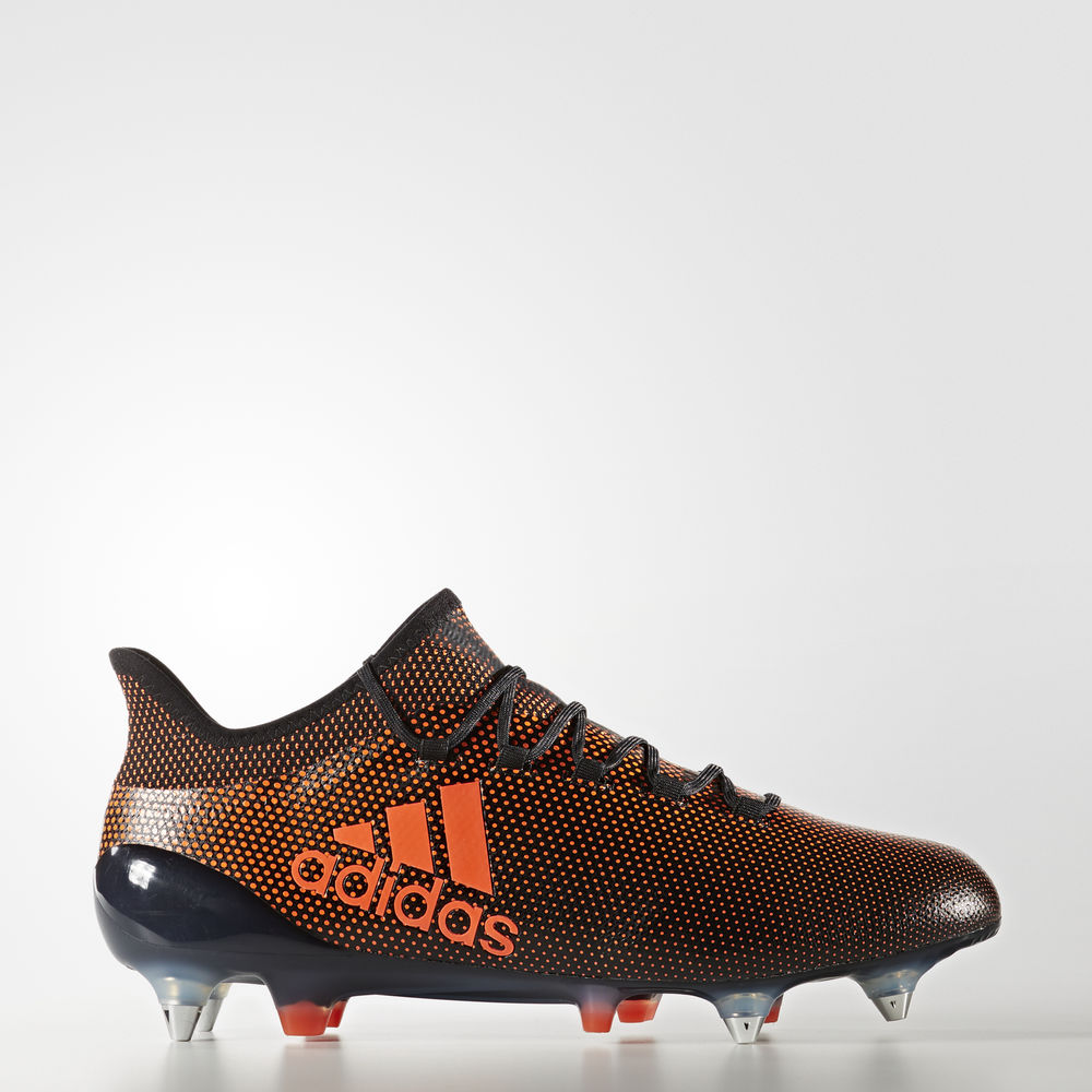 Adidas X 17.1 Soft Ground - ποδοσφαιρικα παπουτσια ανδρικα - Μαυρα/Κοκκινα/Πορτοκαλι,Μέγεθος: EU 36